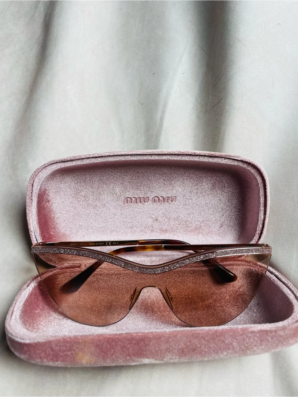 Jimmy Choo Kristen/S 006J/HA Shield Sunglasses – Rose Gold Glitter
